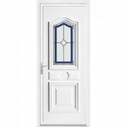 Porte pvc classique vrai vitrail